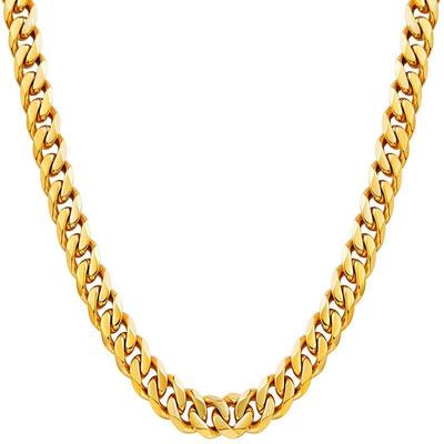 Stainless Steel Hexagonal Cuban Link Chain Necklace, 3mm-7mm, Steel/Gold/Black, 45cm-75cm