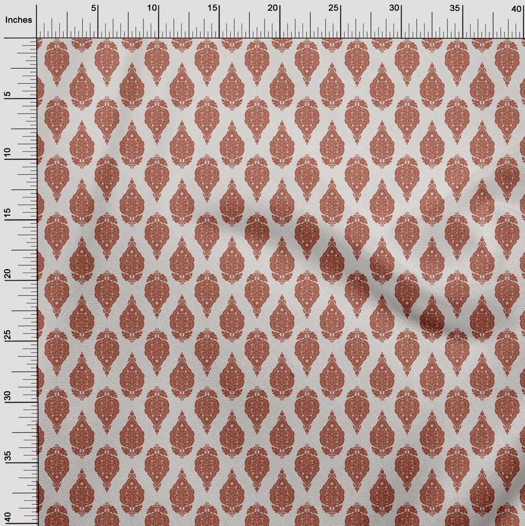 oneOone Cotton Flex Brown Fabric Asian Floral Traditional Quilting Supplies Print Sewing Fabric By The Yard 40 Inch
