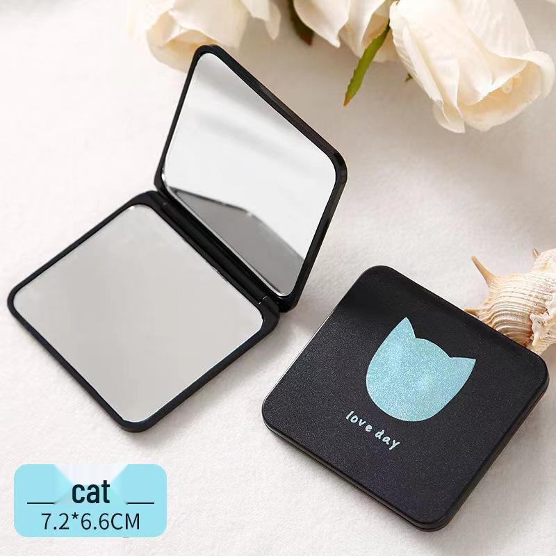 Portable Double-Sided HD Makeup Mirror - Mini Folding Handheld Square Mirror