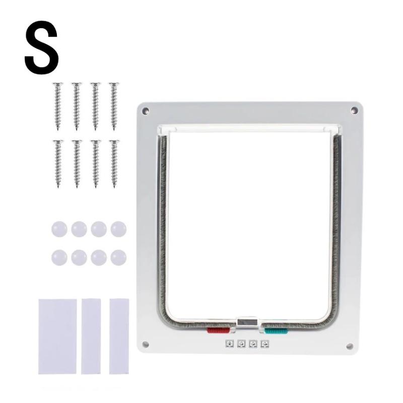 

Cat Flap Door Lockable Low Noise Cat Door Flap For Interior Exterior Doors 4 Way Locking Flap Door For Interior Exterior Door S