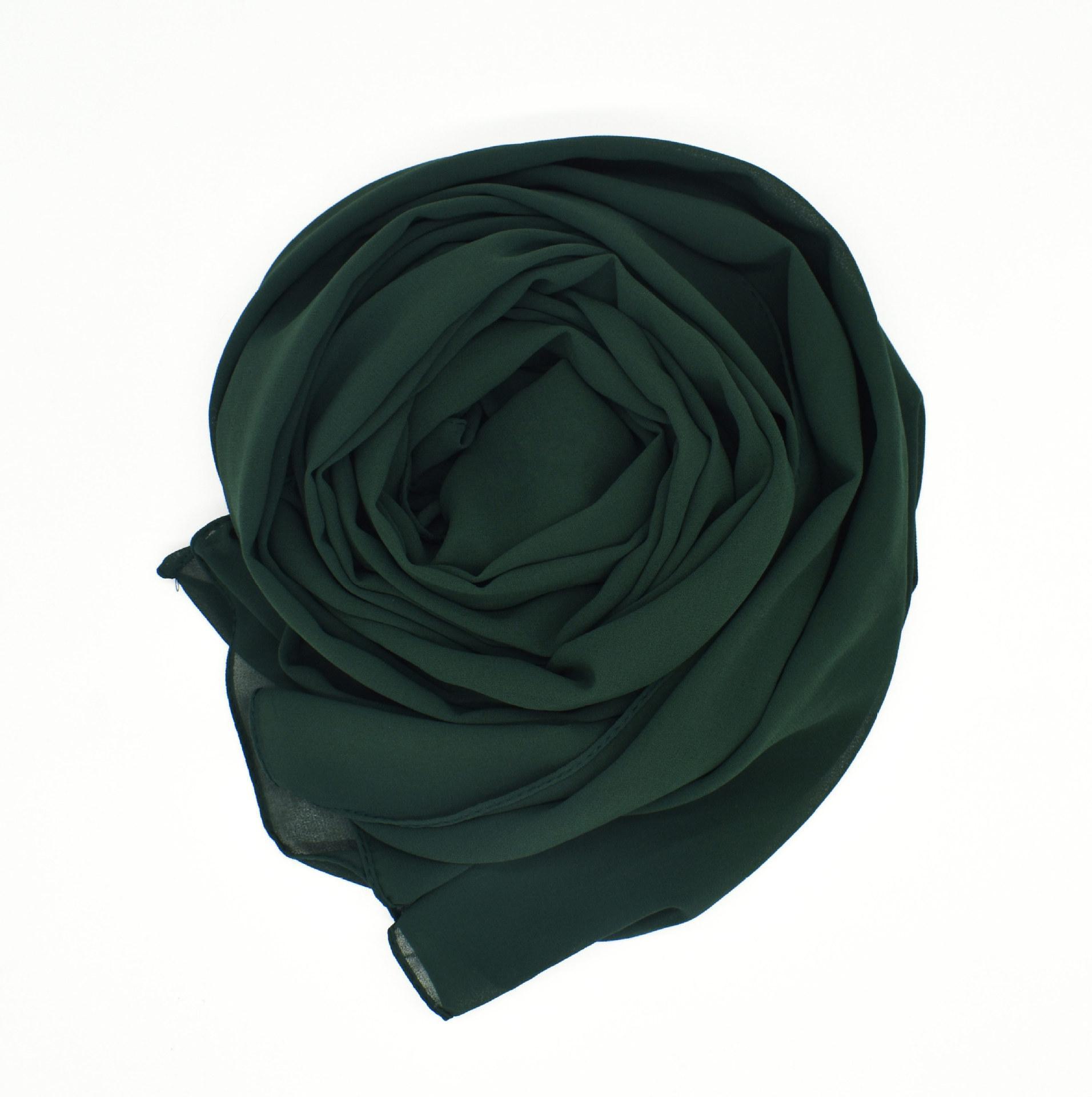 

Шелковый шифоновый хиджаб: Дизайн Encrypted Pearl для женщин null темно-зеленого