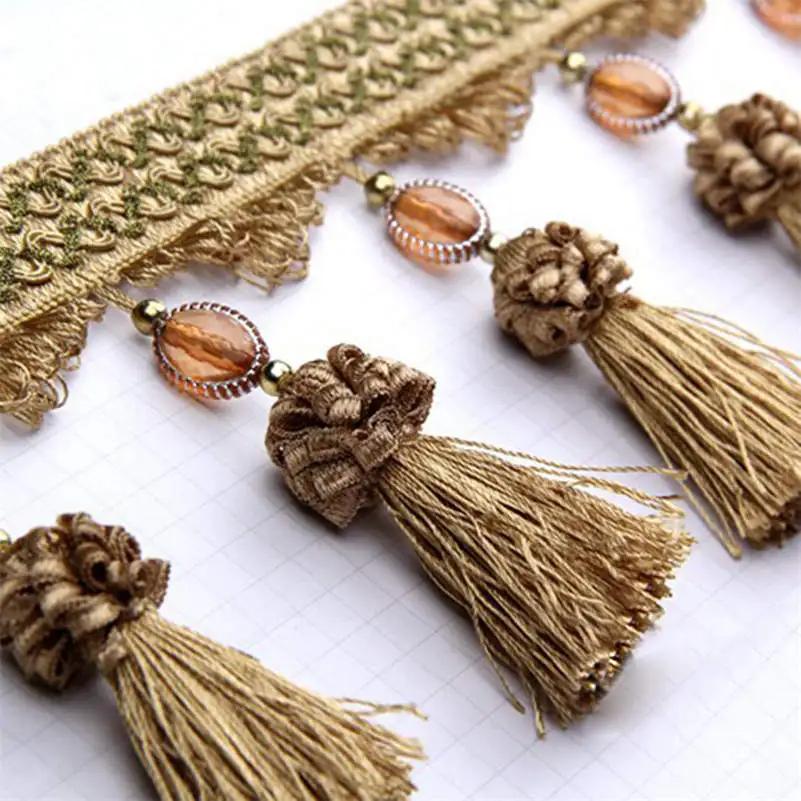 1 metr Pomponová záclonová třásňová ozdoba Korálky Kulička Střapec Šicí stuha Čalounění DIY Záclona Polštář Ubrus Látka