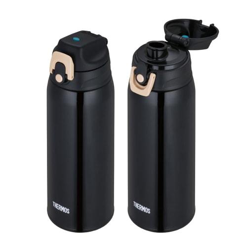 Thermos Vacuum Insulated 2-Way Water Bottle, 0.8L/0.83L, Beige/Black, Includes Direct Drinking Cup, Suitable for Children, Suitable for School or Dayc
