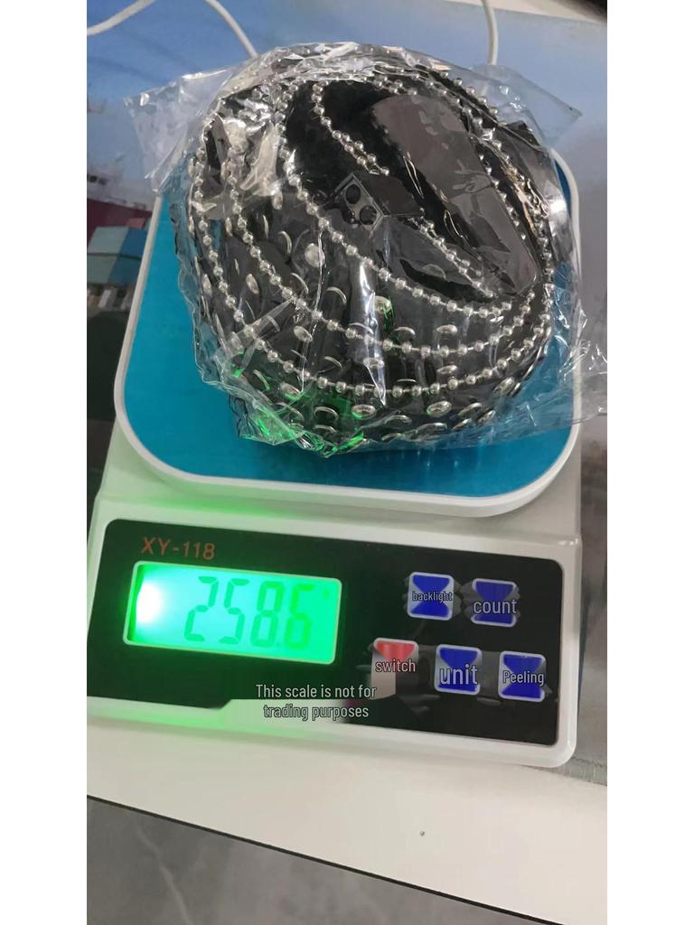 Punk Style Lychee Pattern Belt with Rhinestone-Inlaid Pin Buckle for Women