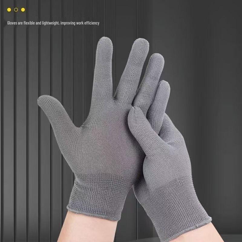Тонкие рабочие перчатки Brangdy, 13-го калибра Grey Yarn Gloves No Coating