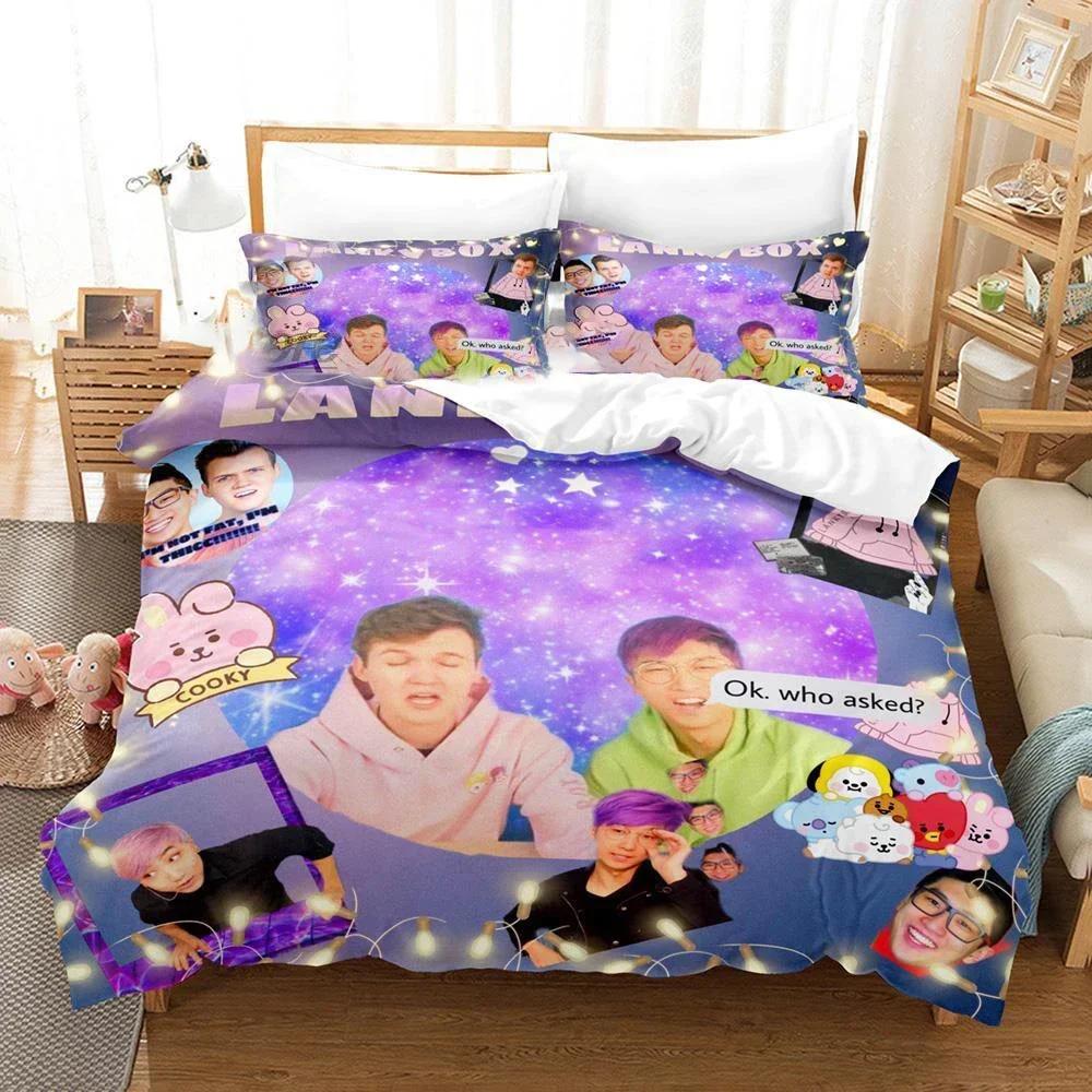 3D-gedrucktes Lankybox Foxy Boxy Bettwäscheset Einzelbett Twin Doppelbett Queen King Cal King Größe Bettwäscheset