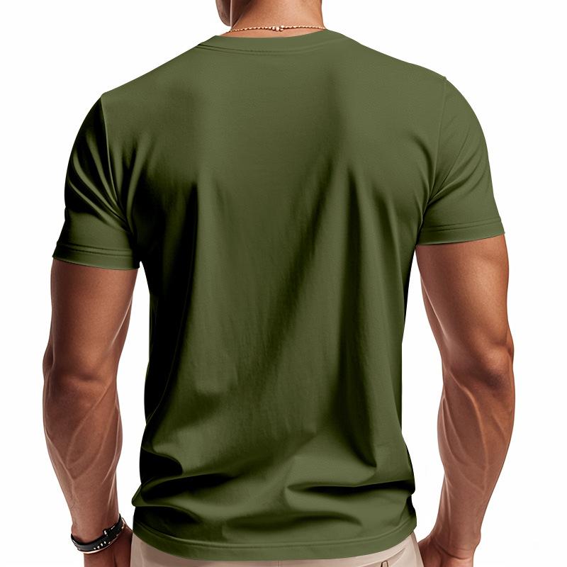 Men's V-Neck Quick-Dry Breathable Casual Sports Short Sleeve T-Shirt.