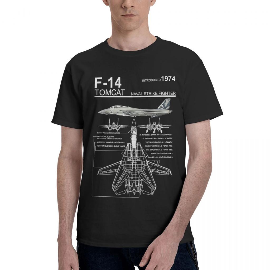 F14 Tomcat Naval Fighter Jet Diagram 100 Cotton Casual Breathable Confortable Men Top Football Shirts 2025 Men Clothes