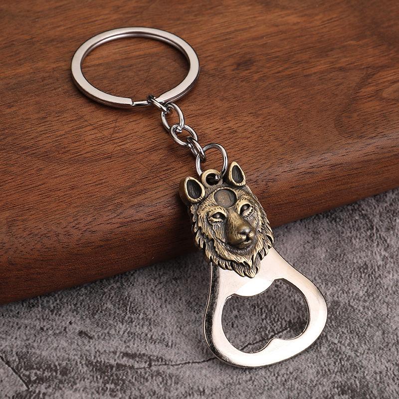 Lightweight Metal Bottle Opener Keychain Frog Wolf Turtle Lion Shape Mini Pocket Beer Opener Suitable for Outdoor Picnic