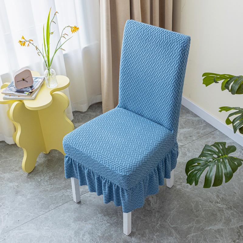 

Новый чехол для стула с короткой юбкой для домашнего хозяйства, чехол для спинки интегрированного обеденного стула, универсальный чехол для скамьи, чехол для сиденья, эластичный чехол для стула для обеденного стола 42*38*38cm