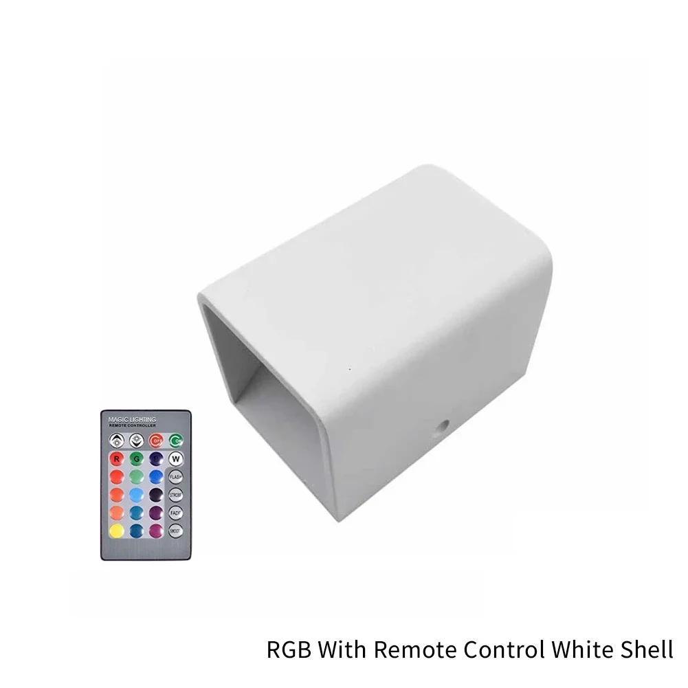 Dimmable Square Led Wall Lights Aisle Corridor Multicolor Up Down Lamps With Remote Control For Bedside Bedroom Home Decoration