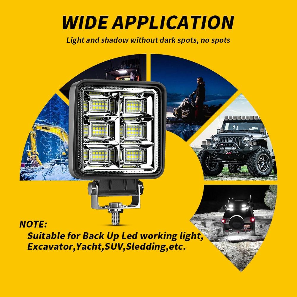 Led Work Light Aluminum Alloy Housing 10.8*10.8*2.5cm 4in LED Work Light 3000LM Luminous Flux Heat Dissipation Aluminum Body