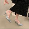 Summer High Heel Women Sandals Fashion Pointed Toe Singbacks Shoes Style Banquet Party Sandalias Shoes