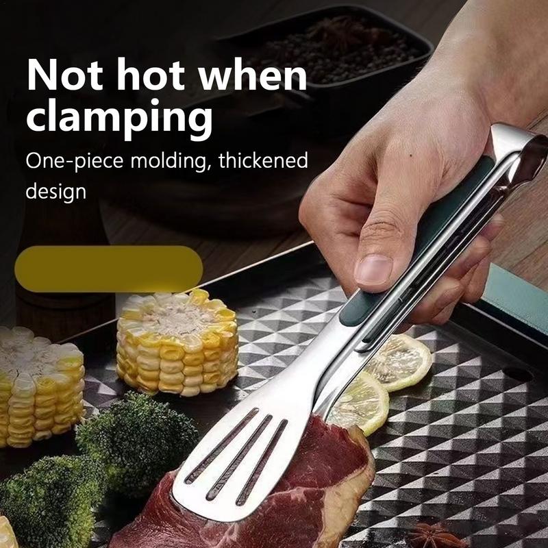 Servierzange für Speisen, kleine Servierzange aus lebensmittelechtem Edelstahl, hitzebeständig, spülmaschinenfest, ideal für Buffets