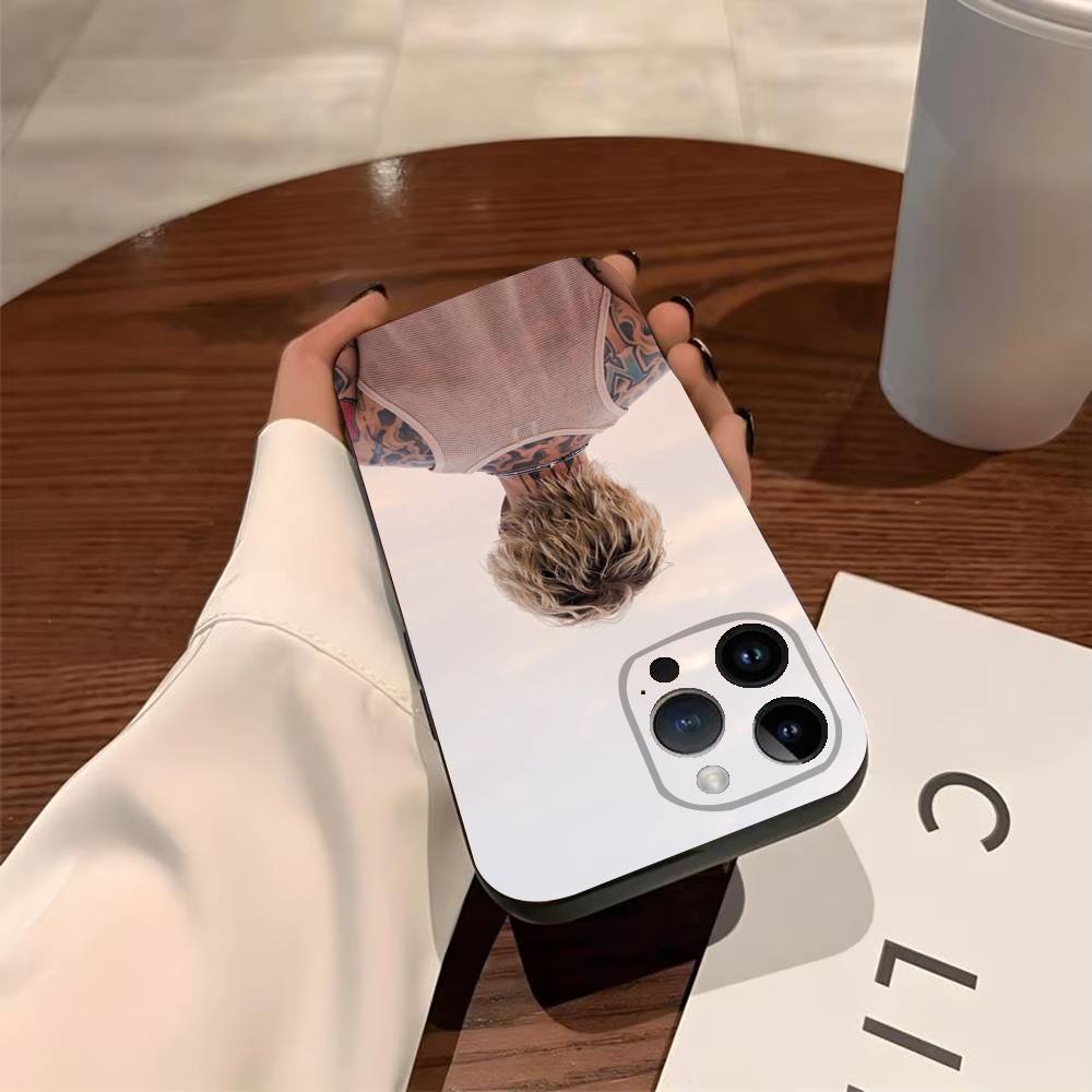 M-Machine Gun Kelly Phone Case For iPhone 17,16,15,14,13,12,11,Pro,Max,Plus Soft Black Cover