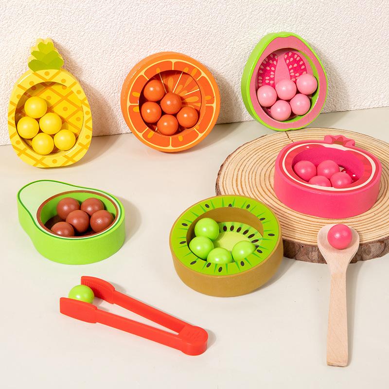 Children'S Fun Fruit Counting Color Sorting Cup Early Education Clip Beads Game Exercise Fine Action Educational Toys