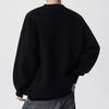Unisex Autumn & Winter Henley Collar Embroidered Sweater - Trendy Solid Color Knitwear
