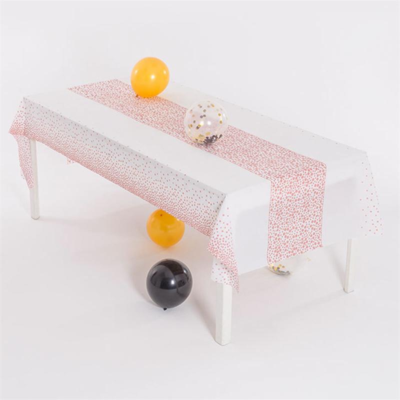 Tablecloth PEVA Dotted Disposable Table Cover Runner Design Party Waterproof Oilproof Tablecloths for Rectangle Tables