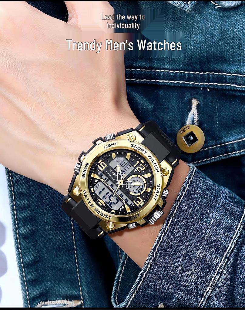 Trendige Herren Multifunktions Wasserdichte Sport Digitaluhr mit Großem Zifferblatt