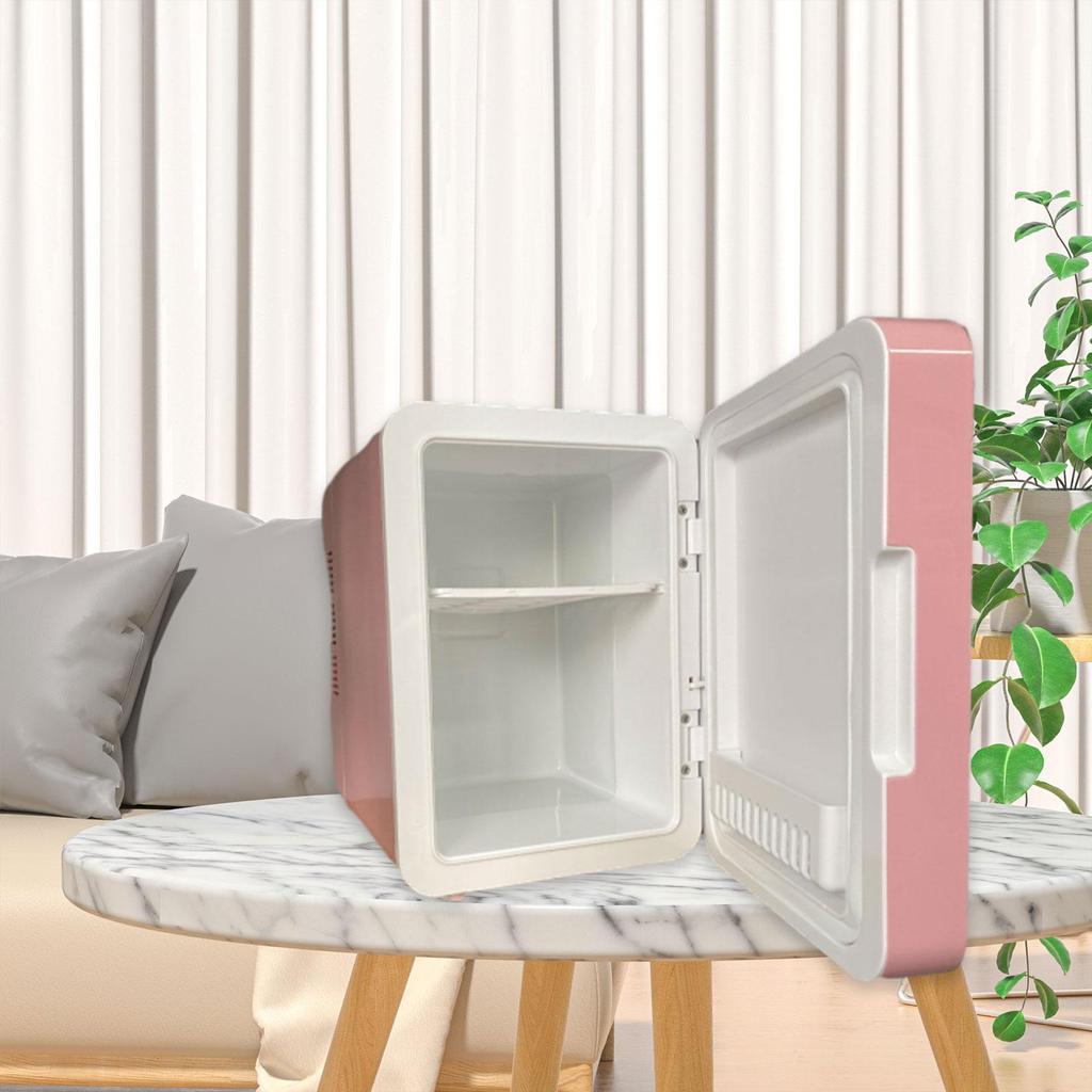 Mini Koelkast Koelen en Warmen Laag Geluidsniveau met LED Make-up Spiegel Mini Huidverzorgingskoelkast voor Cosmetica Beauty Make-up Reizen Slaapkamer