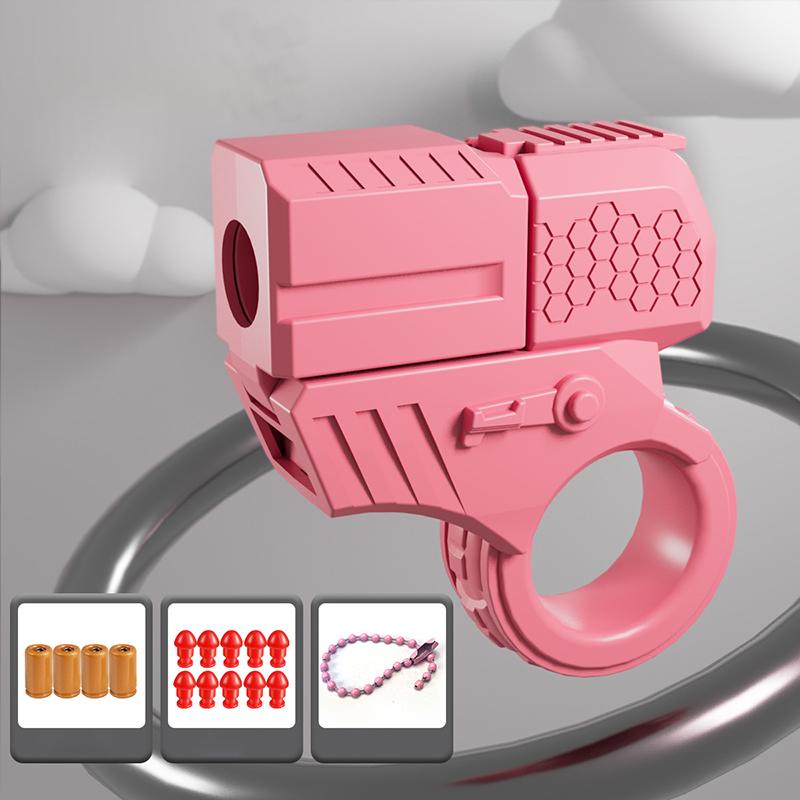 1PC Mini Gun Skořápka vysunutá Může spustit dekompresi EDC Prst Ring Pistole Fidget Spinner Ratchet Úzkost Uvolnění stresu Dětské zbraně