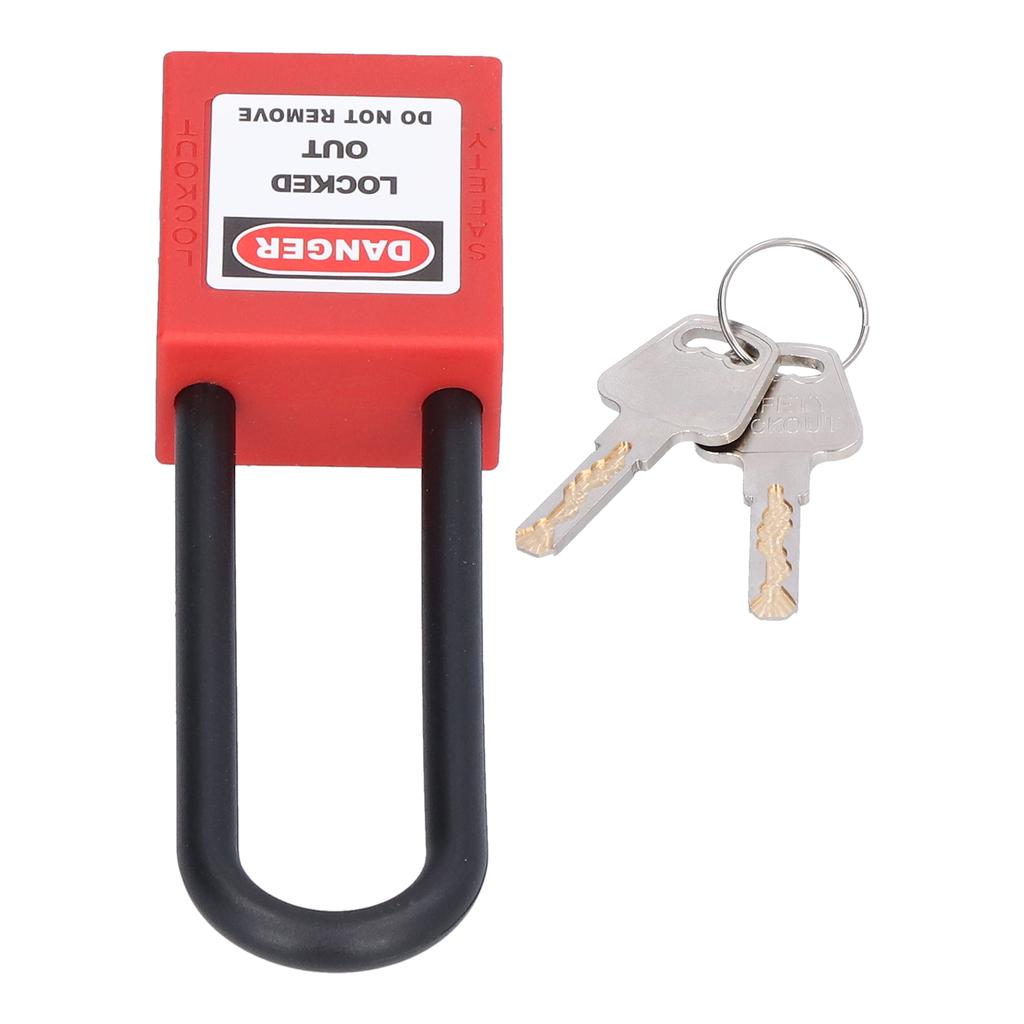 Industrial Safety Padlock 3in Nylon Beam Insulated AntiCorrosion Engineering Lock with 2 Keys