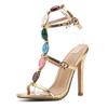 Shoes for Women Summer Bohemian Style Fashion High Heels Gladiator Sandals Women Open Toe Wedding Party Evening Banquet Shoes