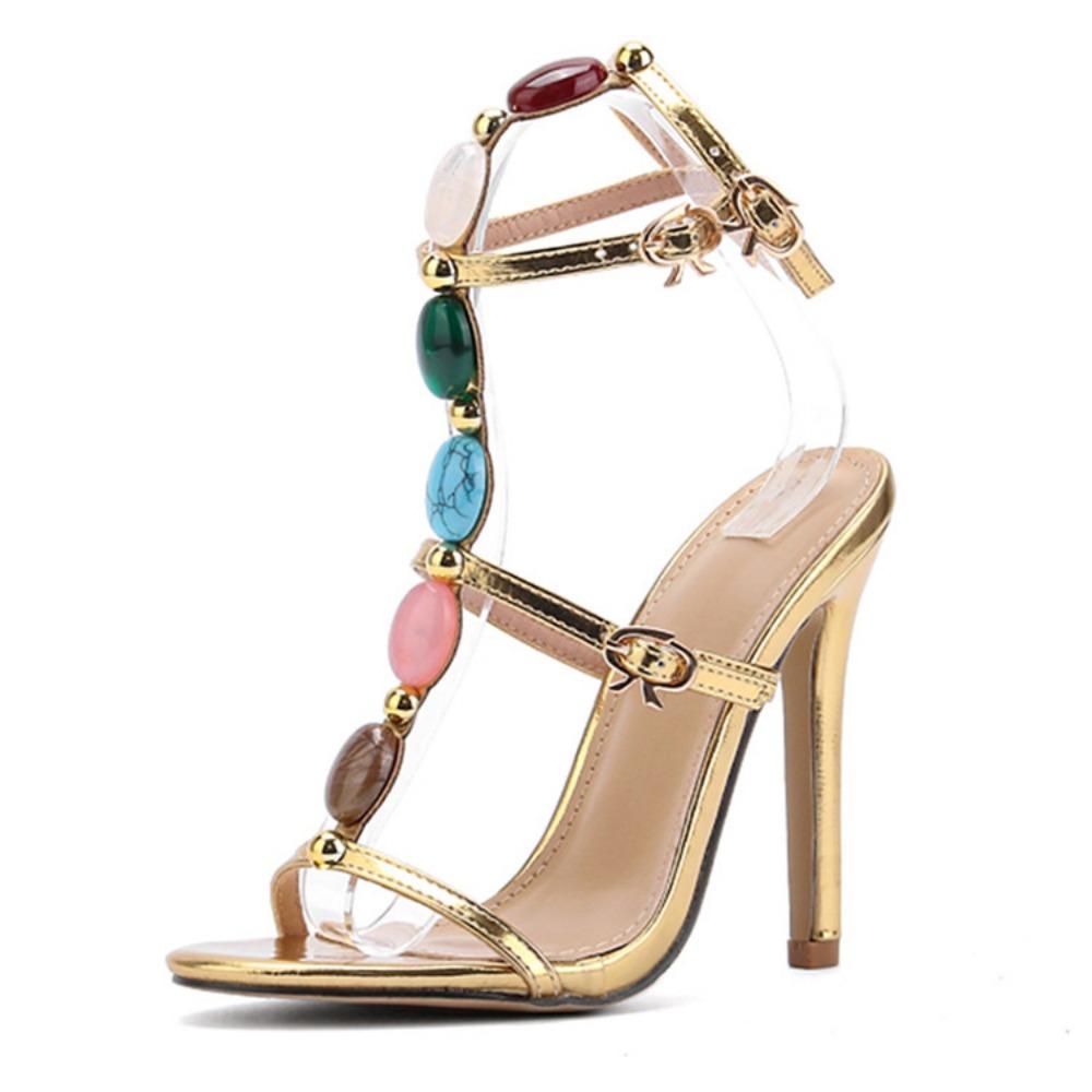 Fashion Shoes for Women Summer Bohemian Style Fashion High Heels Gladiator Sandals Women Open Toe Wedding Party Evening Banquet Shoes