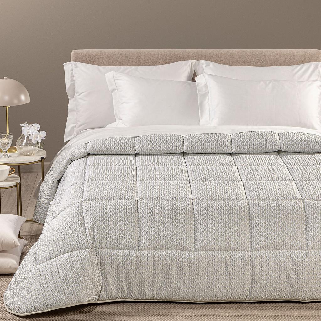 Double Bed Quilt Clear In Jacquard Satin 265X265 300 Gr/mq