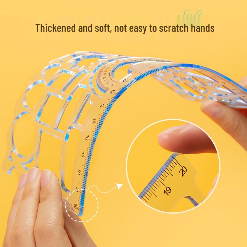 Kids' Multi-functional Stencil Drawing Ruler Set