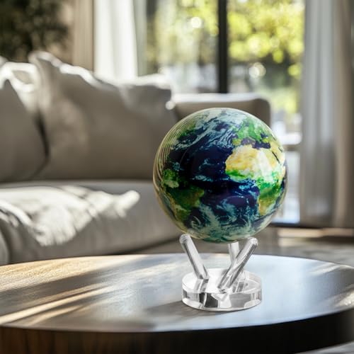 MOVA Globe L Outer Space Series 6-inch Earth Globe L with Base L No Power Needed! Automatic Rotating Globe Powered by Indoor or Natural Light L Office