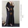 New Embroidered Solid Color Temperament Vacation Bohemian Extra Long Dresses