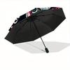 1pc Moon Butterfly Automatic Open/close Folding Compact Umbrella, 8-Rib Sturdy Canopy, Lightweight Portable, Everyday Use, Gift, Outdoor Umbrella, Tra