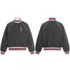 Mens Vintage Baseball Jacket Striped Casual Outerwear Fall Loose Fit Stand Collar Windproof