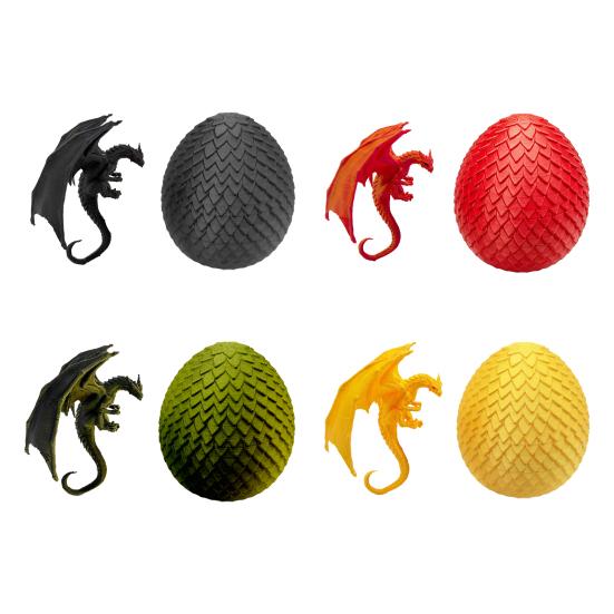 3D Printed Flying Dragon Figurine, Dragon Shape TV & Computer Monitor Decoration, Dragon Egg Toy with Dragon Inside