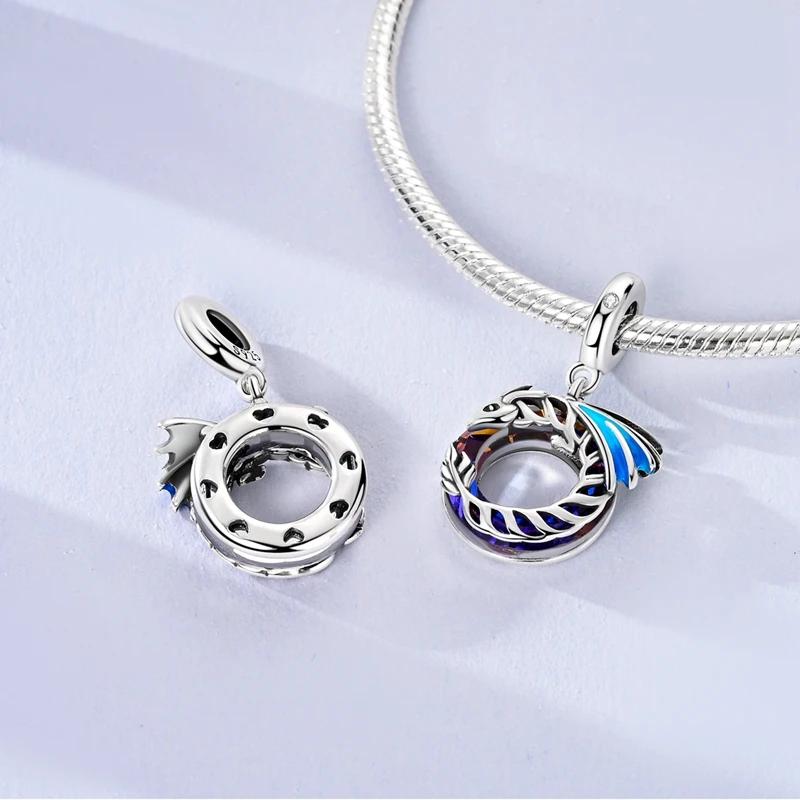 Dreamy Blue Pterosaur Beads Copper Original Beads Fit Originalcharms Bracelet Beads Jewelry Gifts For Women