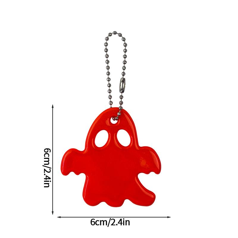 Geister Reflektierender Warnanhänger Reittasche Reflektierende Dekoplatte Sicherheitswarnung Geister Halloween Anhänger Kette Schlüsselanhänger