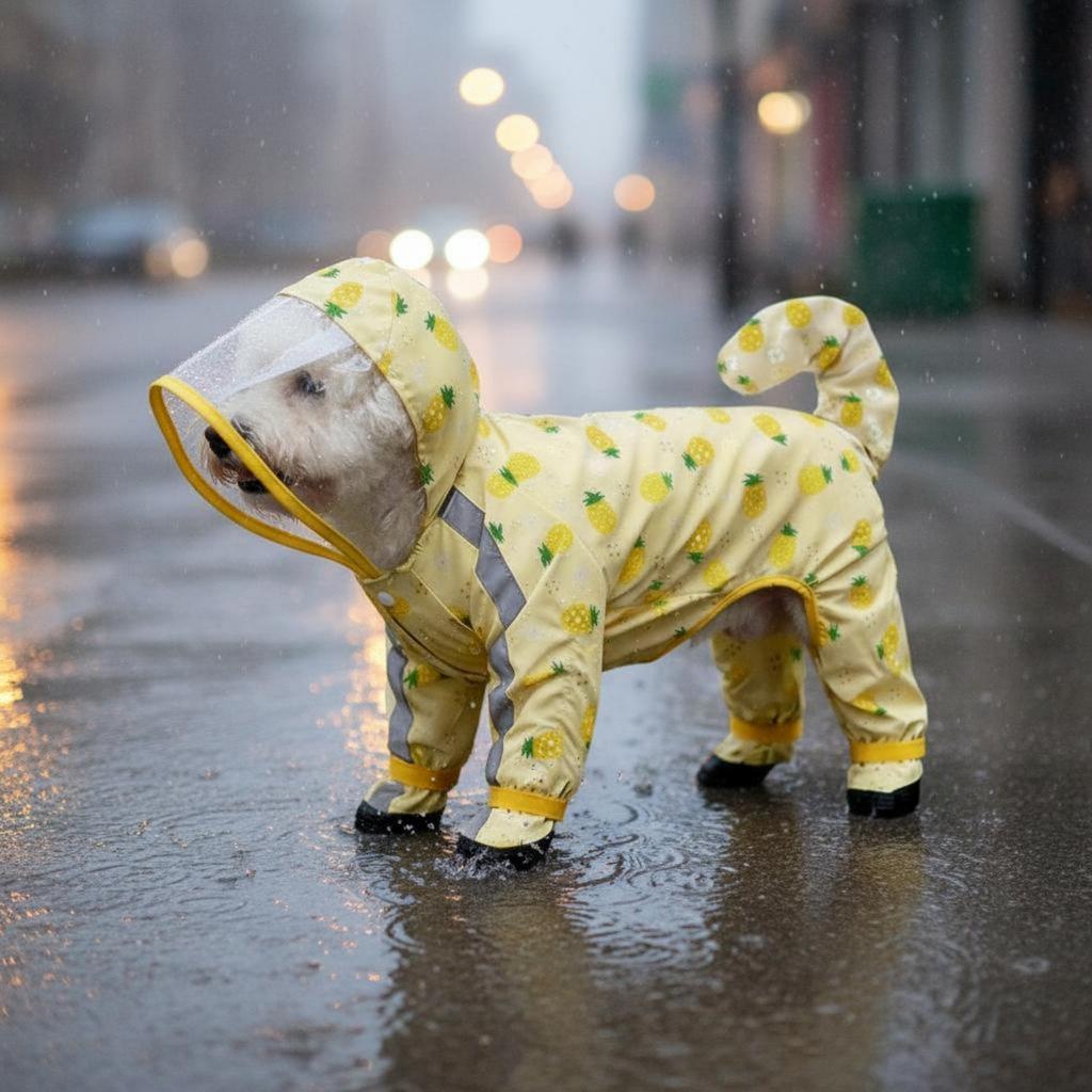 Full Body Dog Raincoat Waterproof Leash Hole Dog Raincoat Pet Apparel Easy to Clean Breathable for Rainy Weather