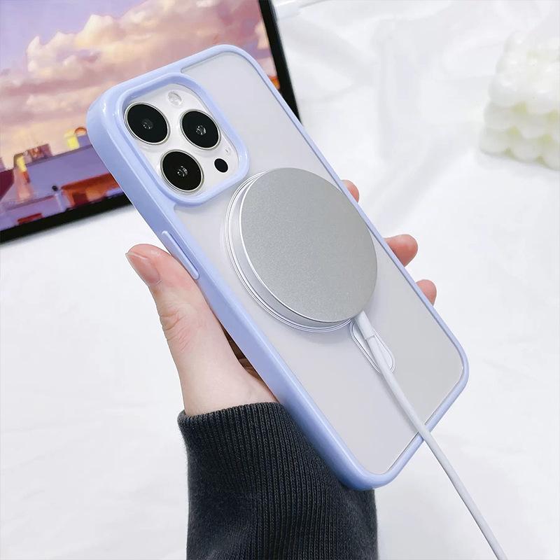 Apple 16 Pro Magnetic Anti-Drop Skin-Feel Acrylic Case for iPhone 15