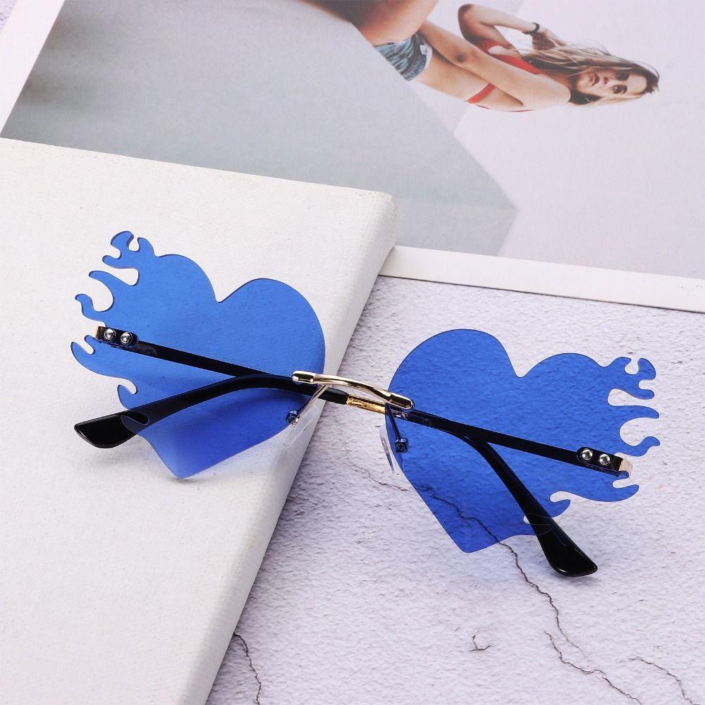 UV400 Protection Fire Heart Shaped Sunglasses Halloween Glasses  for Women & Men