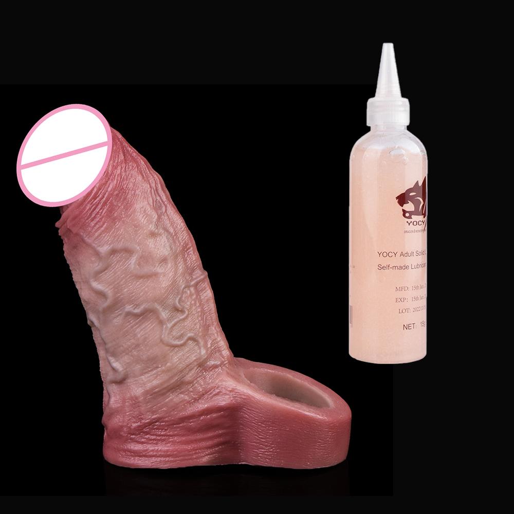 SXXY Multi-Types Skin Touch Hollow Dildo Silicone Male Dick Extender Realistic Delay Ejaculation Sex Toys For Men 18+ Couple Sex