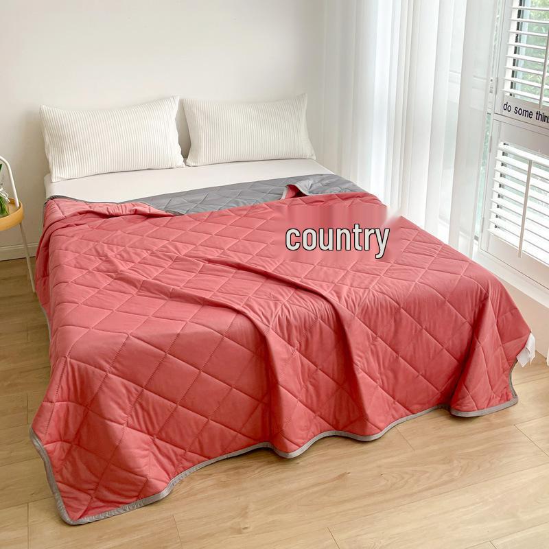 Class A Ice Silk Cooling Summer Quilt - Solid Color, Machine Washable, Thin Gift Quilt for Single and Double Beds