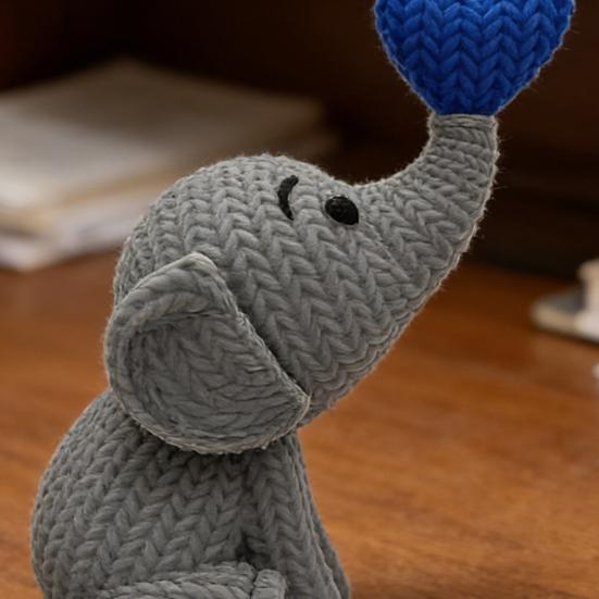 Elephant Heart Sculpture 3D Printed Small Elephant Figurine for Wedding Anniversary Valentine's