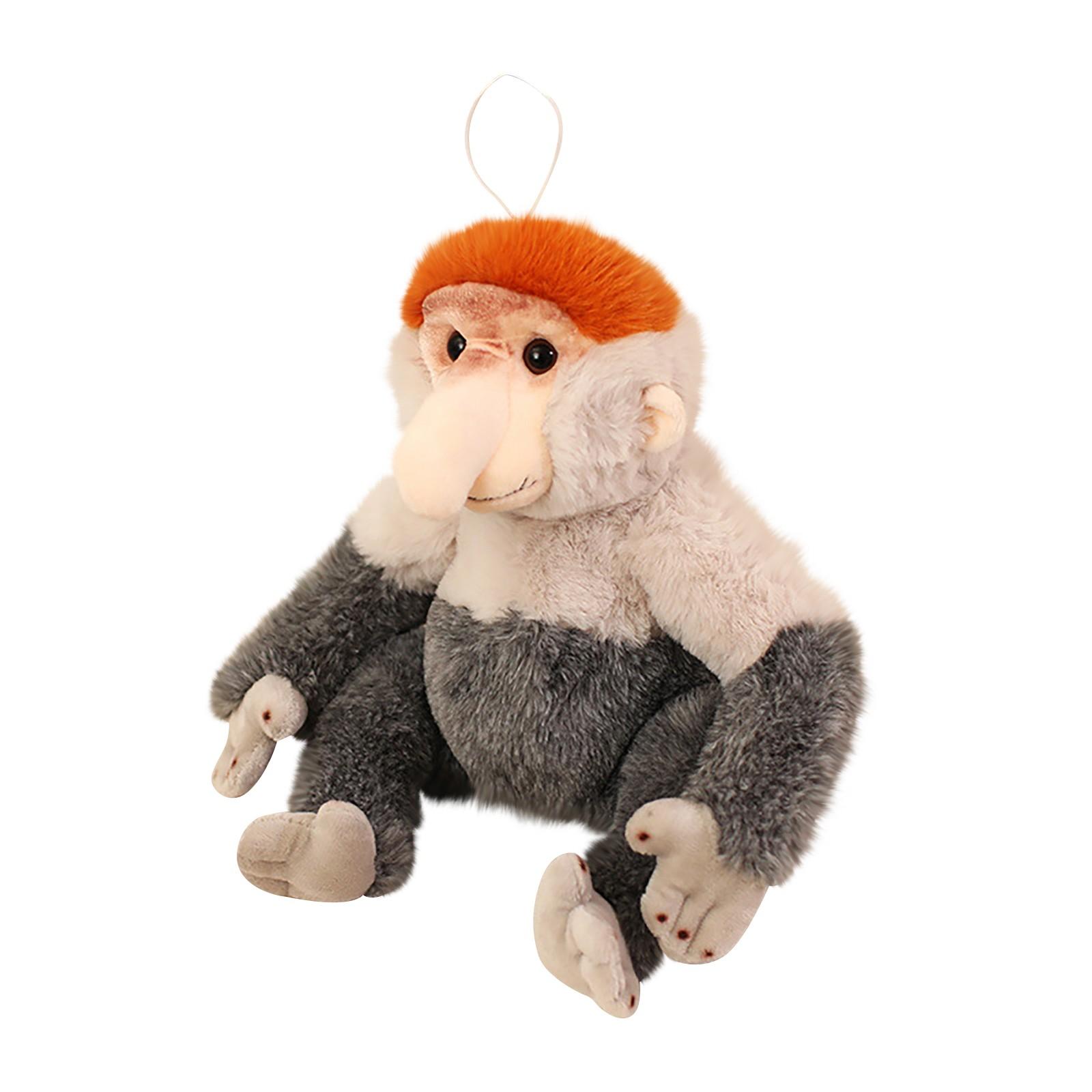 

Плюшевая игрушка-симуляция обезьяны, кукла-хоботок, забавная кукла-обезьянка One Size коричневый