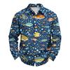 Men's Loose Fit Long Sleeve Shirt Hawaiian Style Retro Casual Button Down Shirt with Spread Collar Suitable for Spring and Autumn Wear