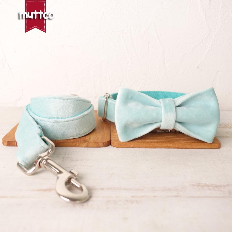MUTTCO Pet Tie Collar & Leash Set with Bowtie UDC-111 Large