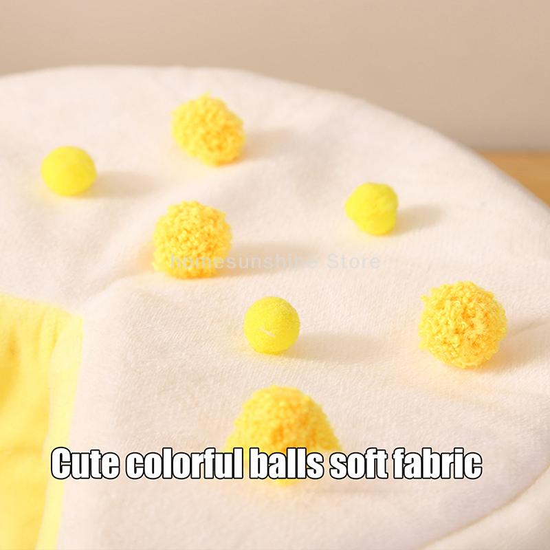 Cute Cake Cotton Plush Hamsters Playing Tunnels Cotton Nest Winter Warm Nest For Ferret Guinea Pigs Squirrels Small Pet Toys
