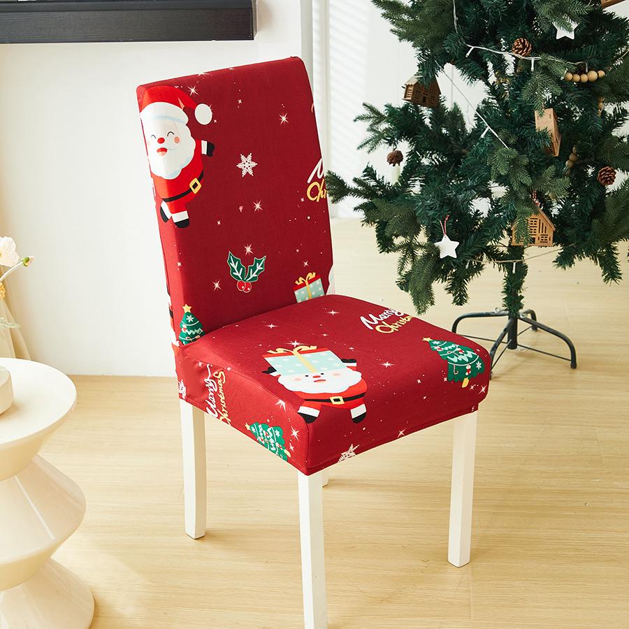 

Christmas Elastic Chair and Stool Covers: Non-slip, Dustproof Seat Set Elastic Universal Chair Cover