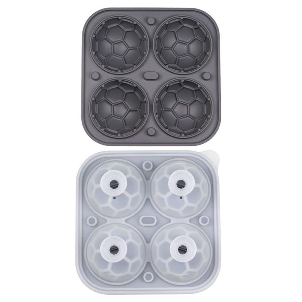 Non-stick Ice Ball Mold Silicone Football Ice Cubes Mold Multi-functional Ice Block Mold Bar