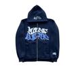 2025 Y2K Gothic Punk Hip Hop Digital Print Zipper Hoodie
